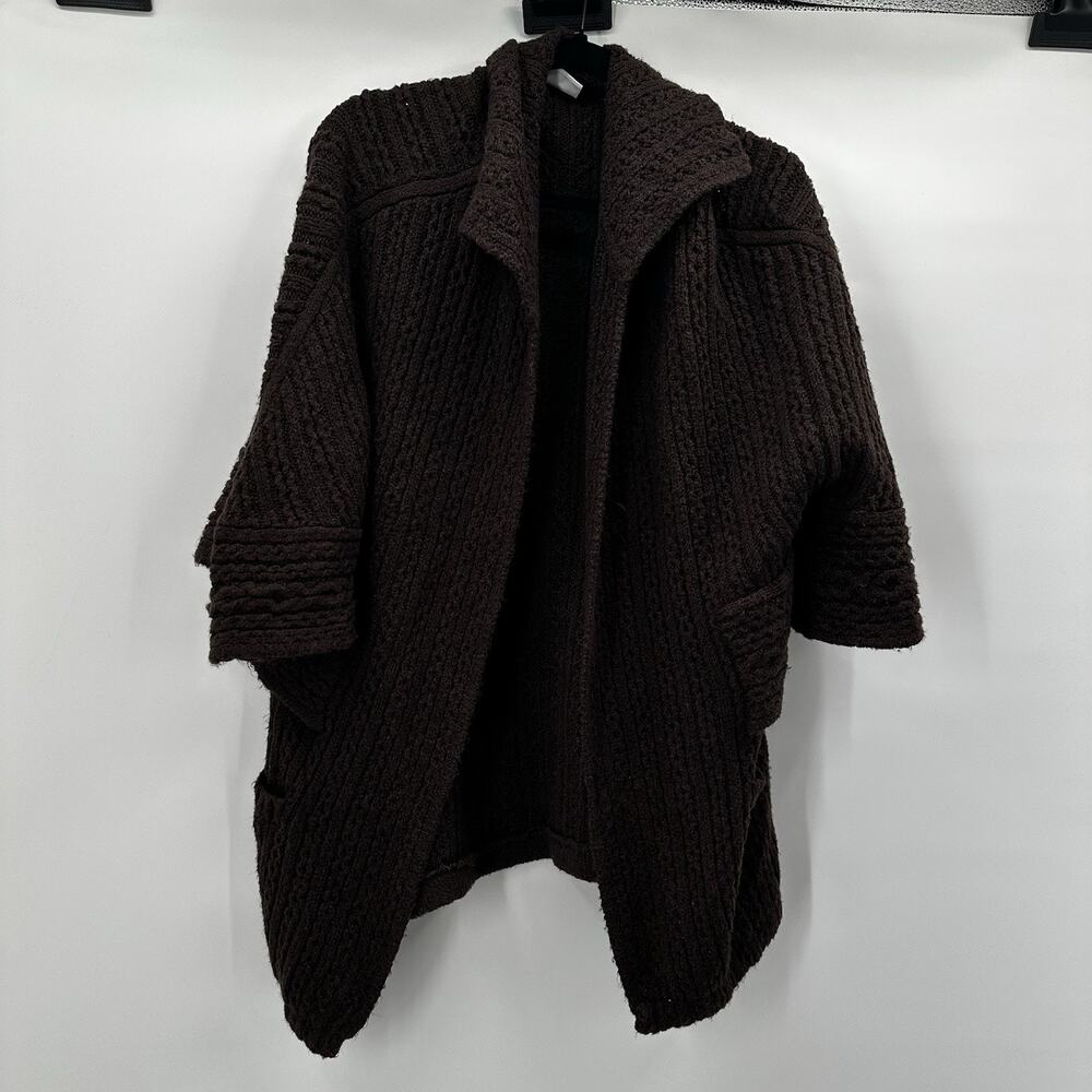 Cabi Sweater Womens XS Small Brown Chunky Knit Repose Cape‎ Cardigan Boxy